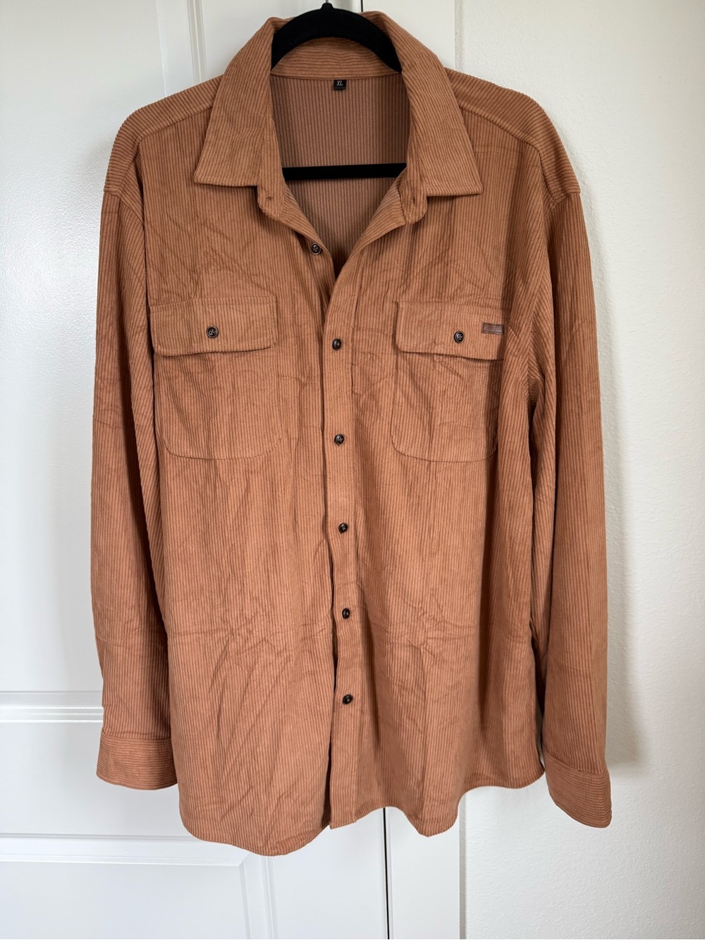 Men's Corduroy Button Up Shirt Jacket Light Brown Tan Bronze Size XL NWOT